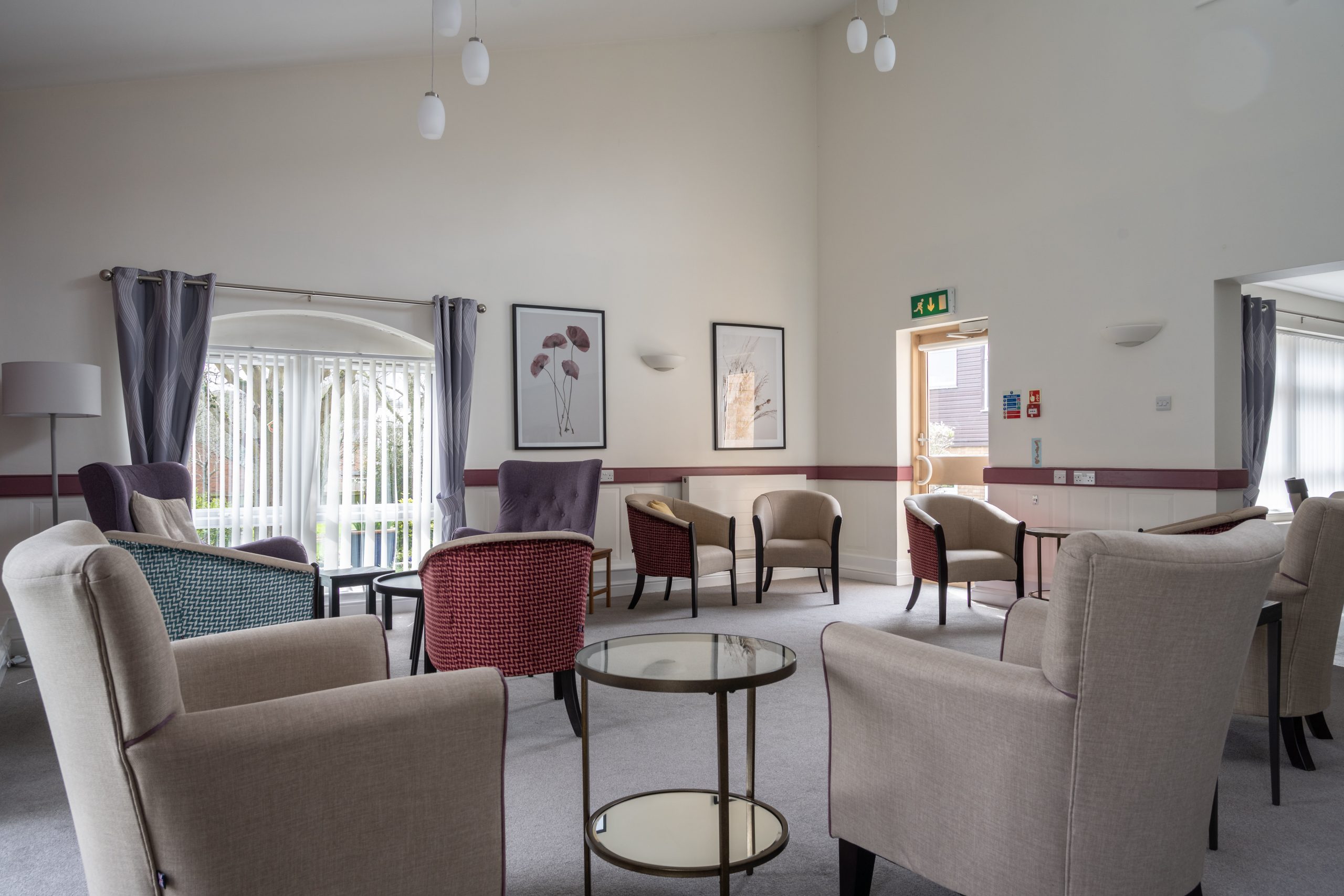 Lounge area inside Beverley Court, Clophill