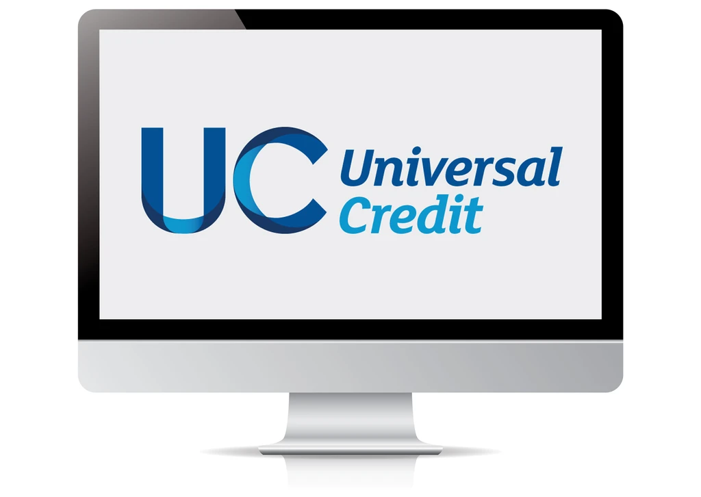 Computer screen showing the Universal Credit logo